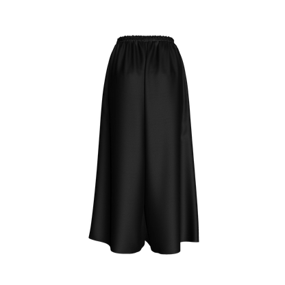 Palazzo Pant with Elastic Waist in Pure Black Ecovero Viscose Crepe