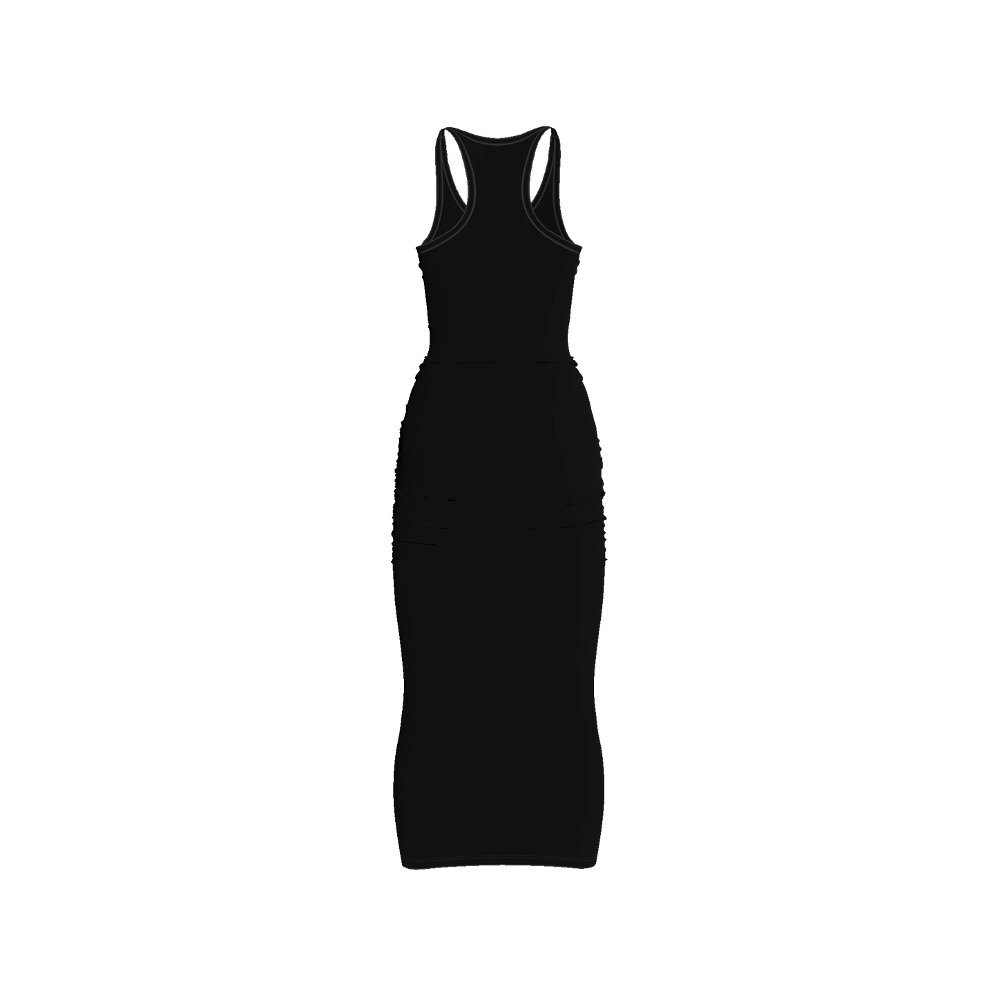 Racerback Shirred Tank Dress in Cotton-Spandex Jersey