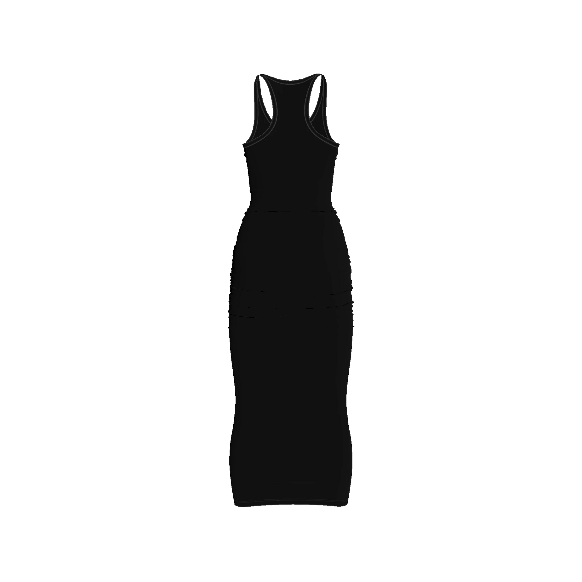 Racerback Shirred Tank Dress in Cotton-Spandex Jersey