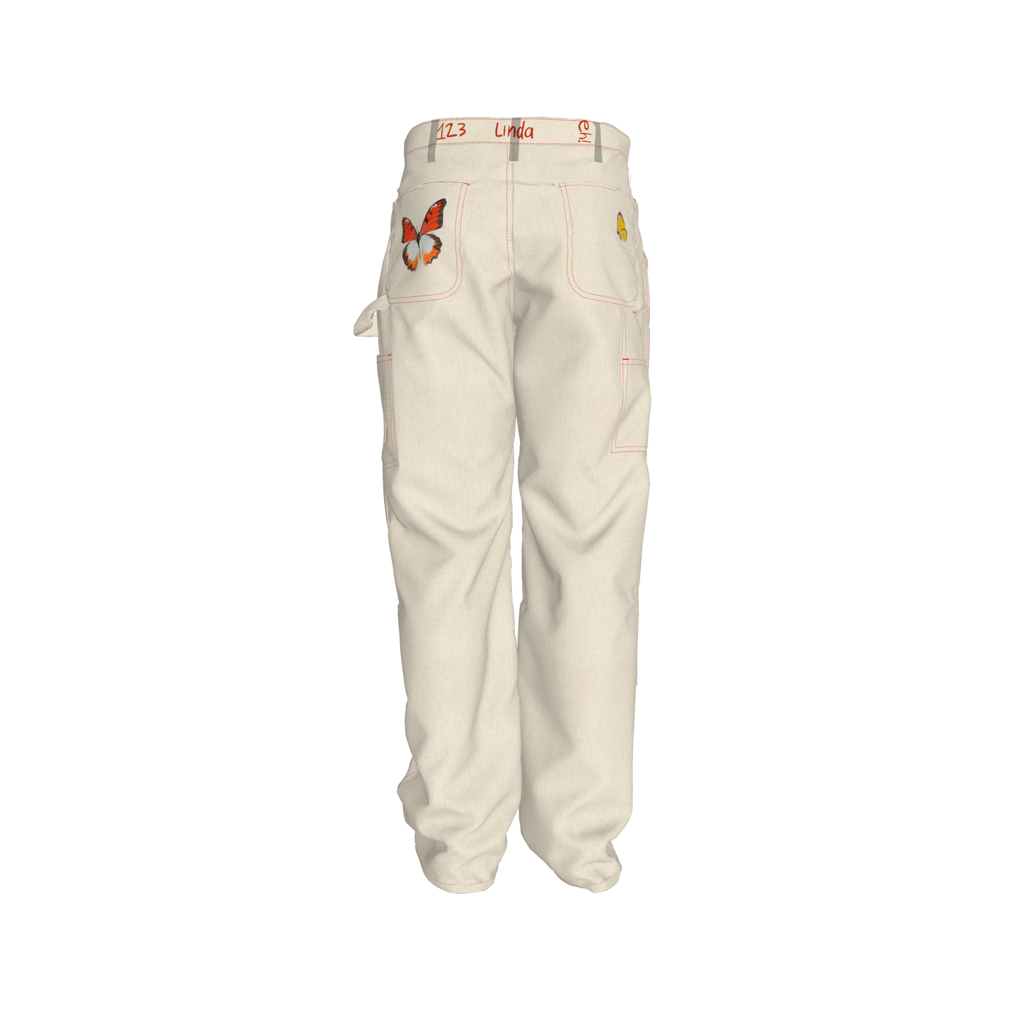 men's boxy double front pant - unisex low waist pants  in Stretch Organic Cotton Twill