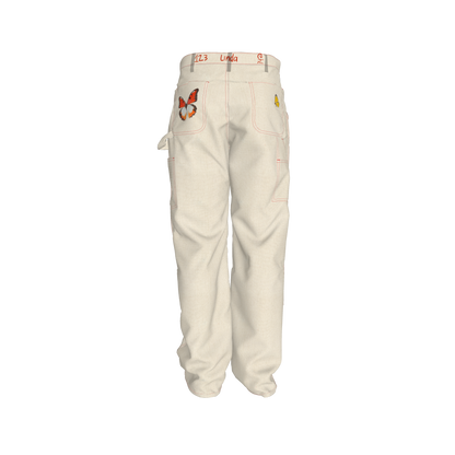 men's boxy double front pant - unisex low waist pants  in Stretch Organic Cotton Twill