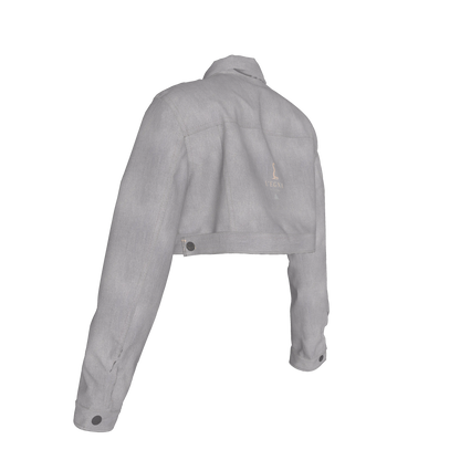 L'EGNA RISING 'GRAY' Cropped Jean Jacket