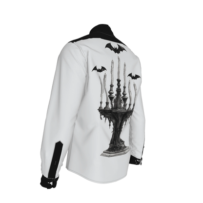 Gothic Candle Shirt with Flying Bats