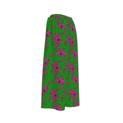 Pink & Green Houndstooth Palazzo Pants
