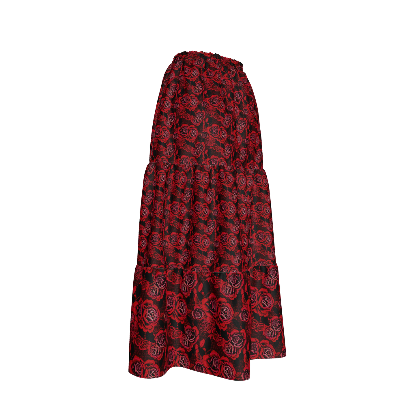 Red Rose Tiered Skirt