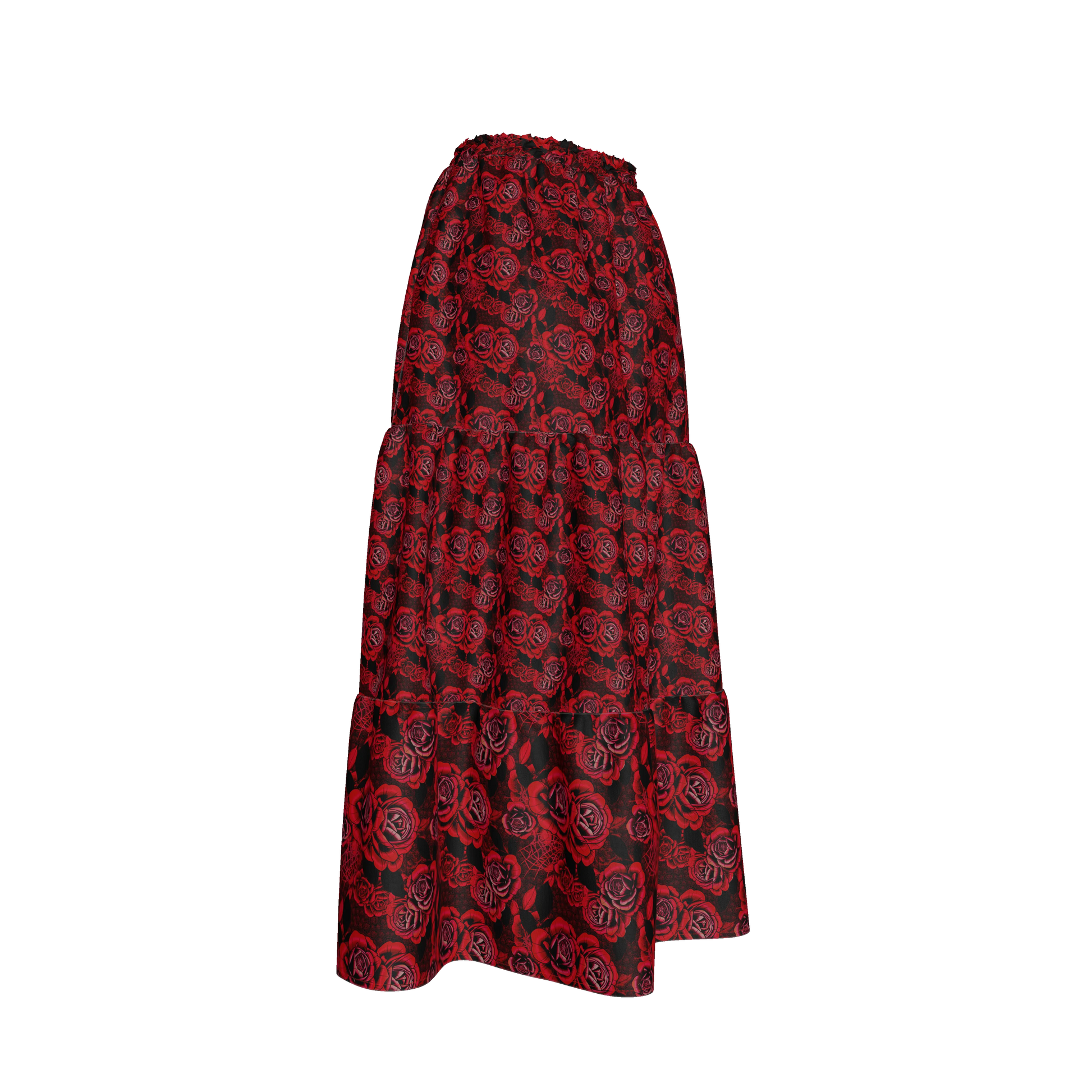 Red Rose Tiered Skirt