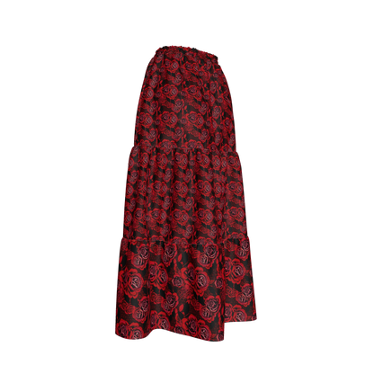 Red Rose Tiered Skirt