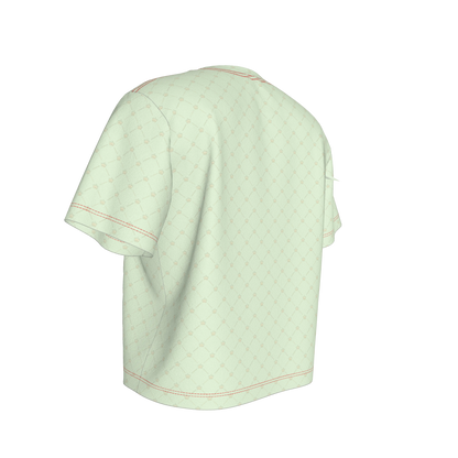 Crown and Lines Light Green Women’s Cropped T-Shirt