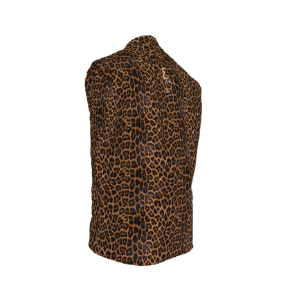 L'EGNA RISING (LEOPARD) VEST – Heavy Stretch Cotton Twill Gilet