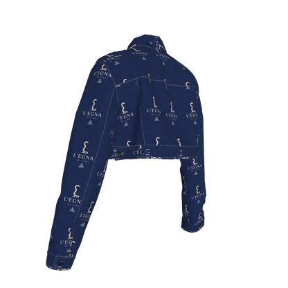L'EGNA RISING BLUEBLOOD Cropped Jean Jacket (ALL-OVER PRINT)