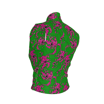 Pink & Green Houndstooth Surplice - Bamboo/Cotton Blend