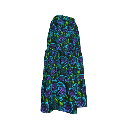 Blue Rose Tiered Skirt
