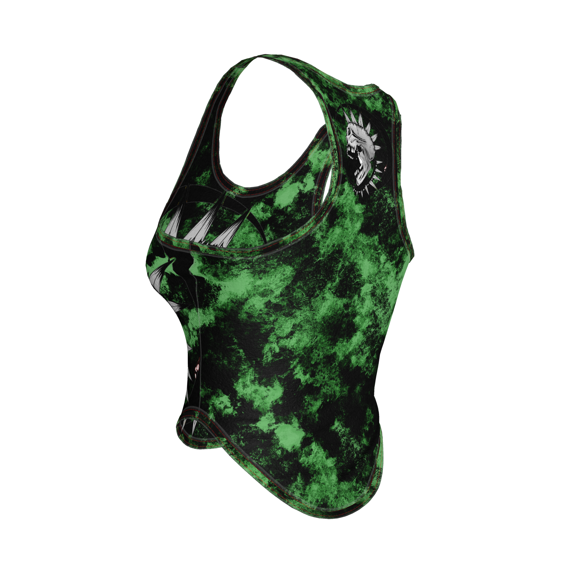 Green Punk Skull Tank
