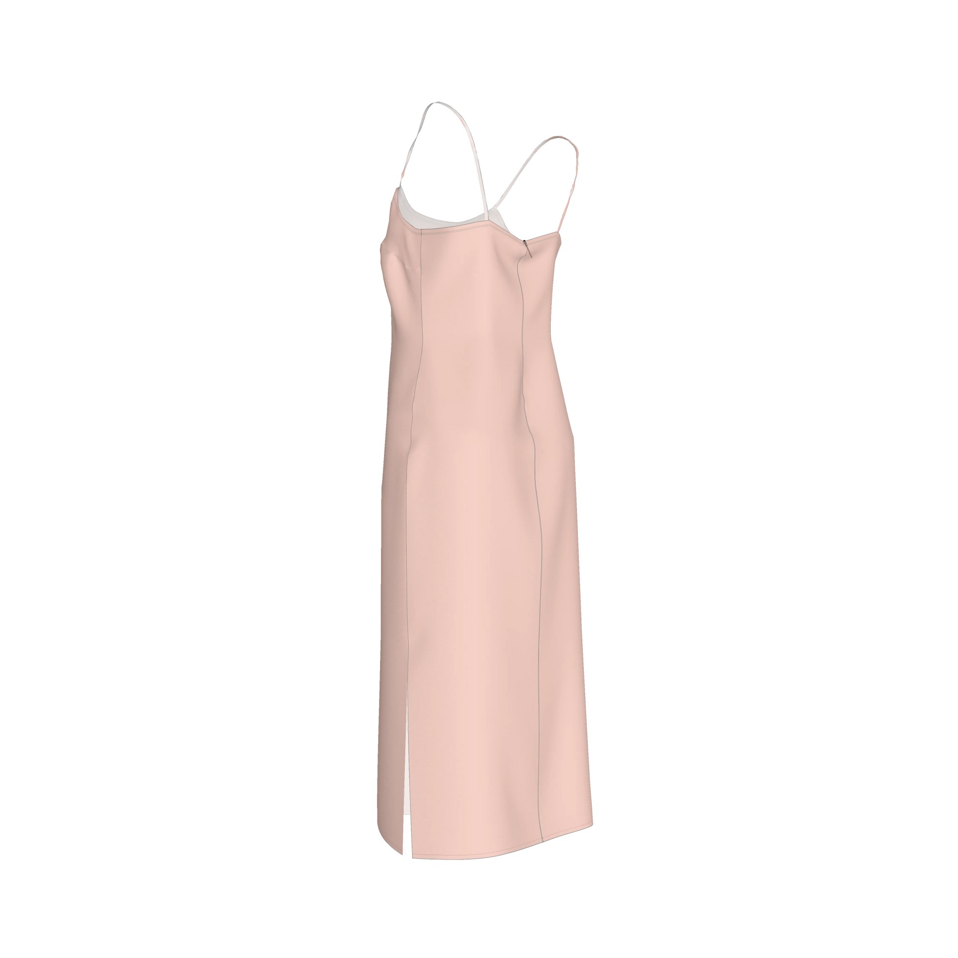 Darted Slip Dress in Lightweight Stretch Silk Satin