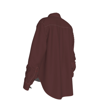 Oversized Organic Cotton Twill Shirt – Deep Wine