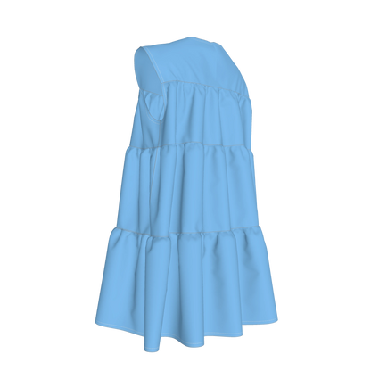 Ruffle Dress without Lining in Pima Cotton Poplin