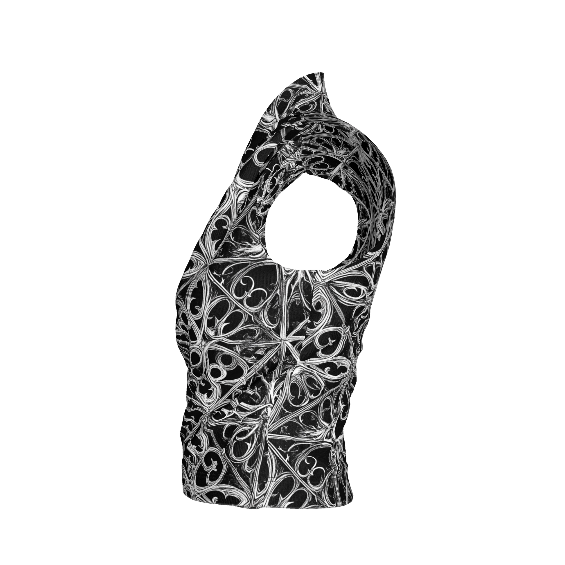 Gothic Lattice Surplice Top in Bamboo Cotton Jersey