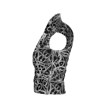 Gothic Lattice Surplice Top in Bamboo Cotton Jersey