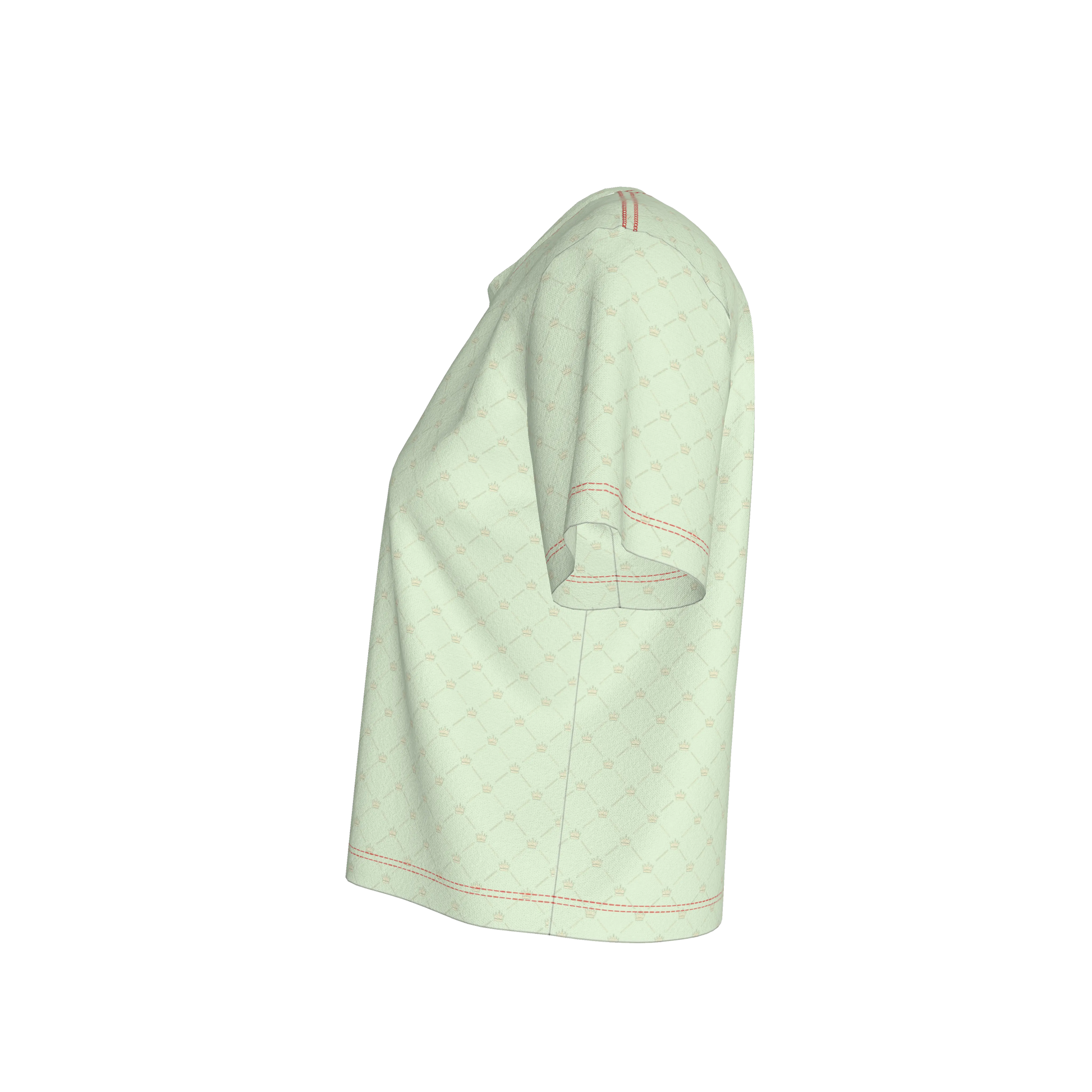 Crown and Lines Light Green Women’s Cropped T-Shirt