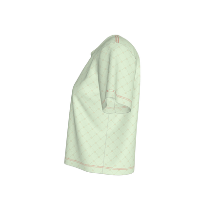 Crown and Lines Light Green Women’s Cropped T-Shirt