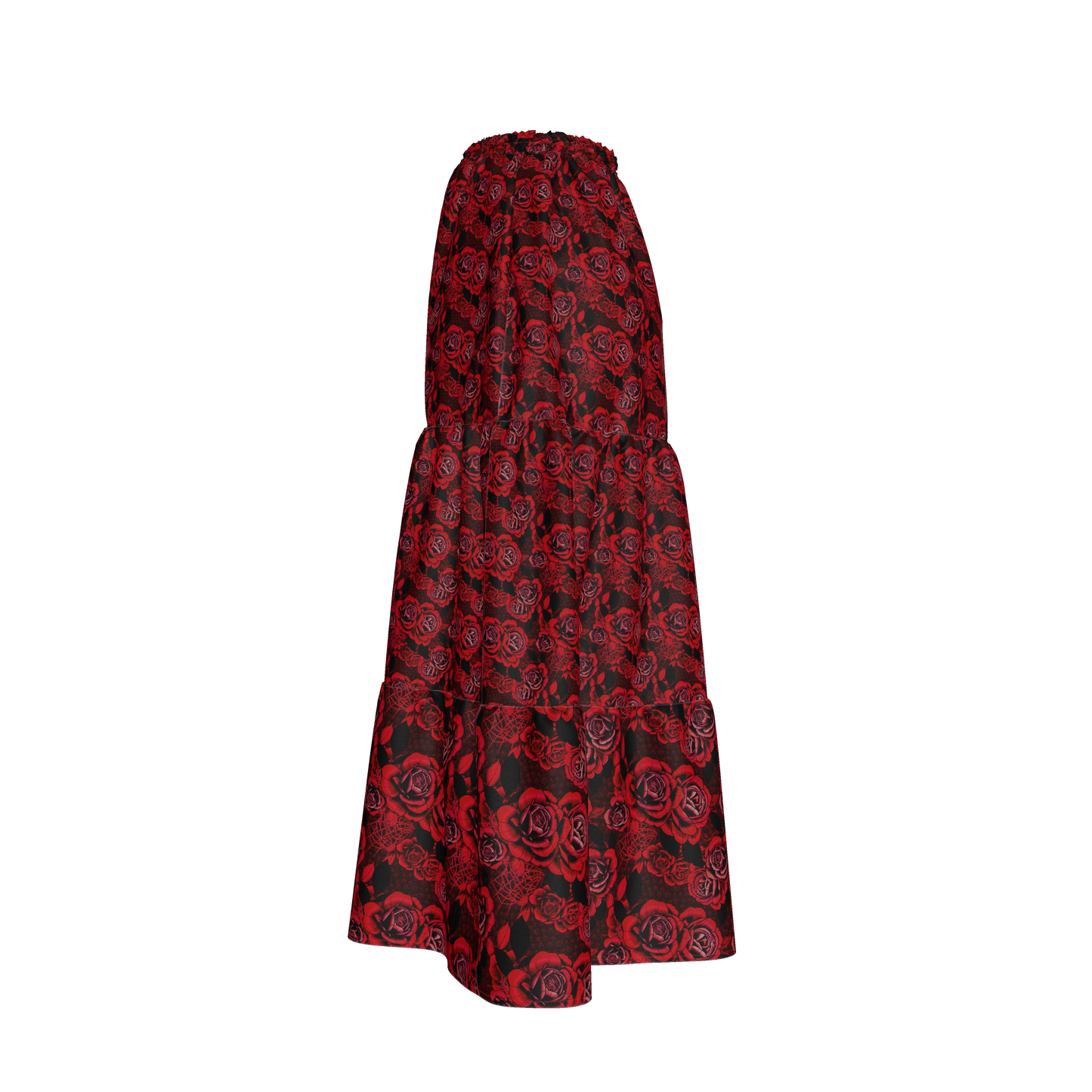 Red Rose Tiered Skirt