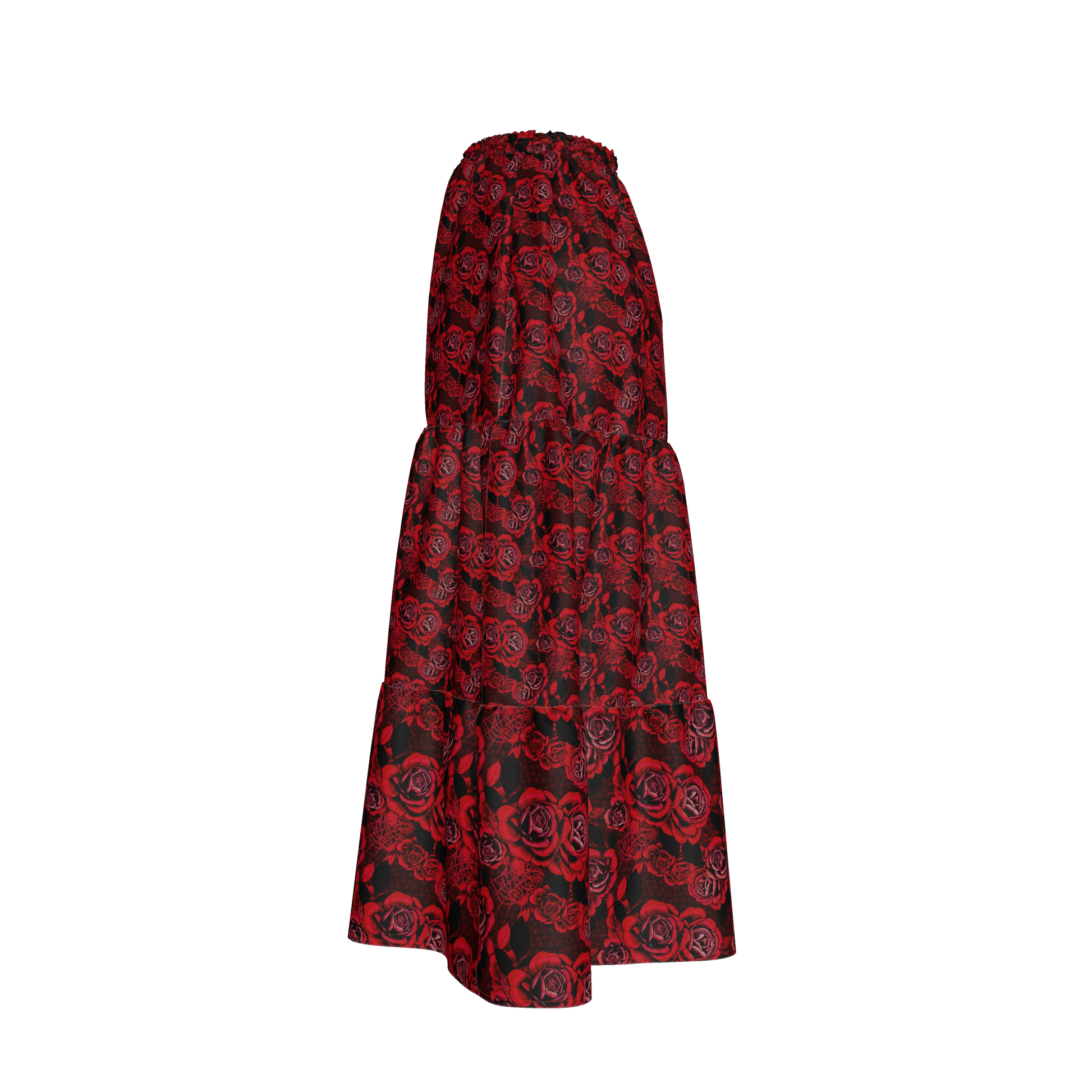 Red Rose Tiered Skirt