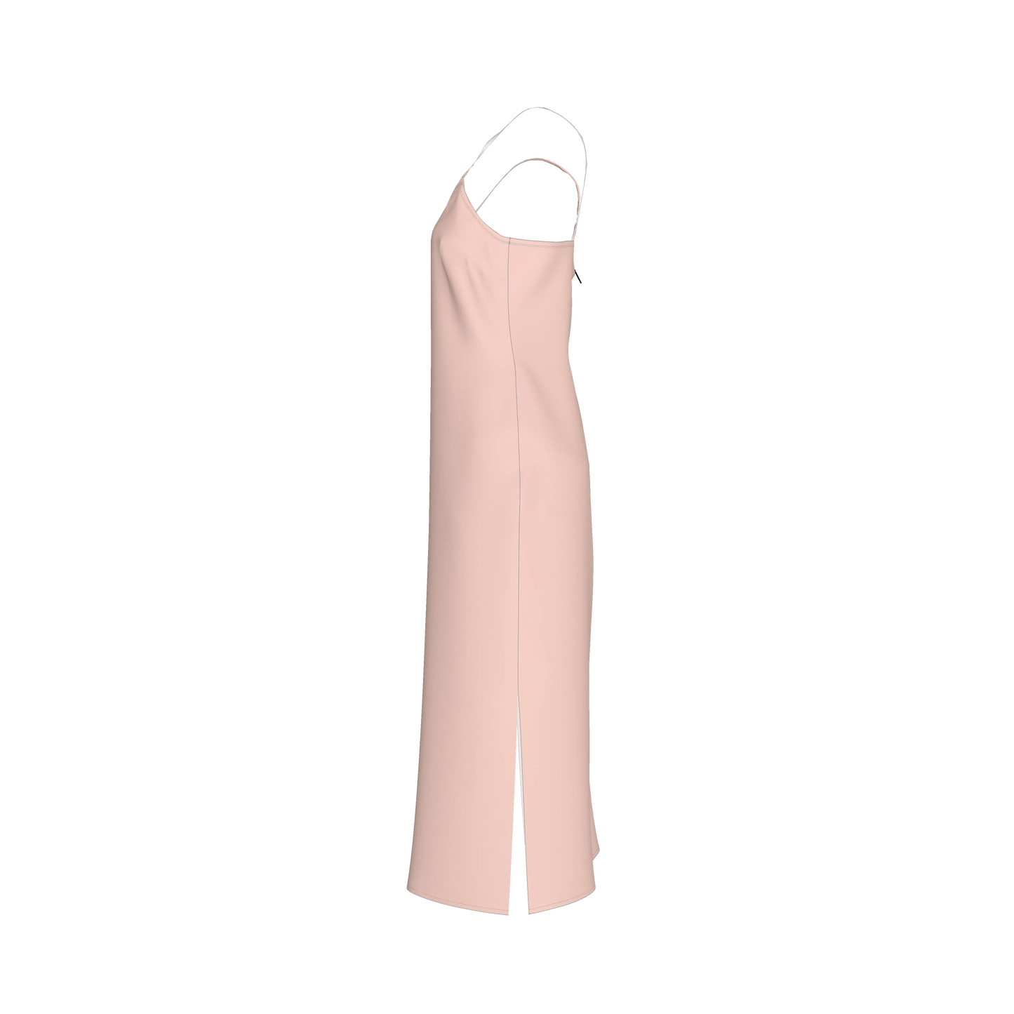 Darted Slip Dress in Lightweight Stretch Silk Satin