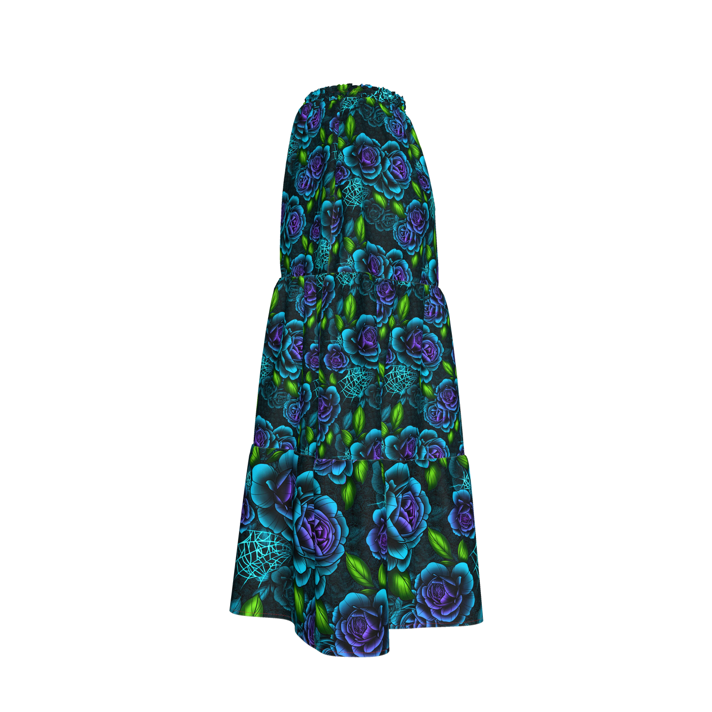 Blue Rose Tiered Skirt