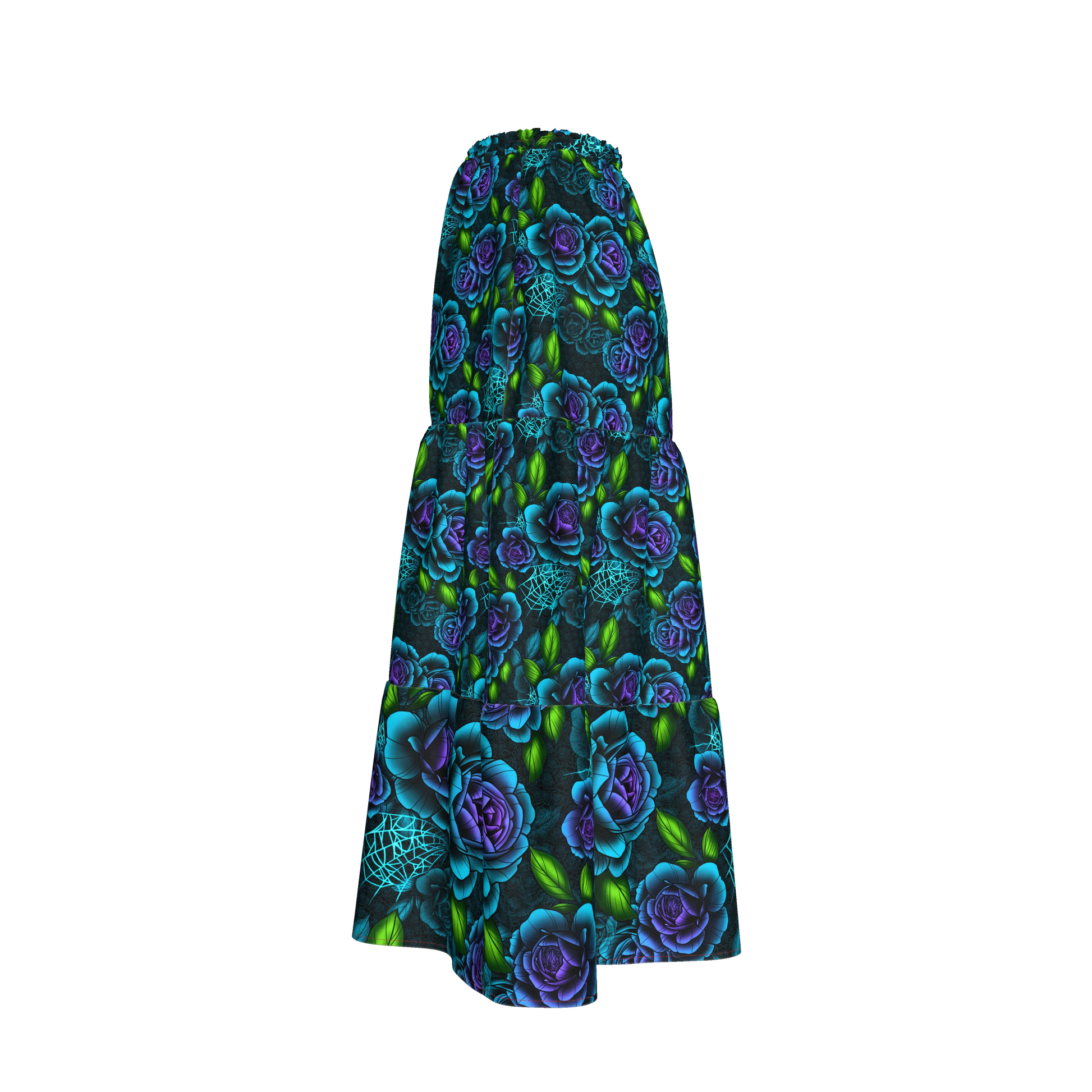 Blue Rose Tiered Skirt