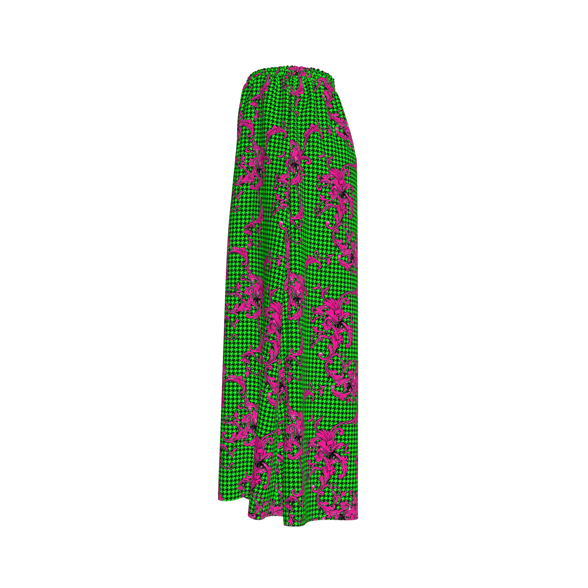 Pink & Green Houndstooth Palazzo Pants