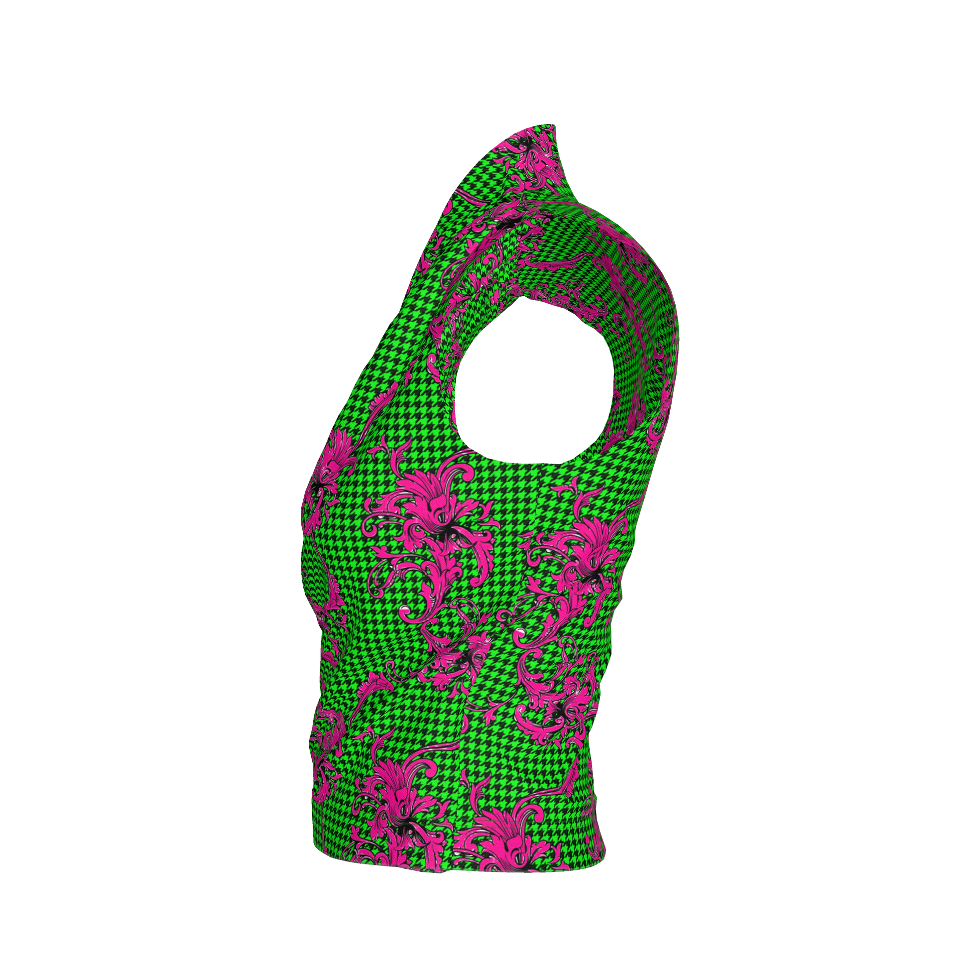 Pink & Green Houndstooth Surplice - Bamboo/Cotton Blend