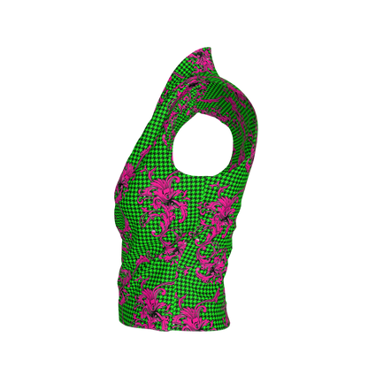 Pink & Green Houndstooth Surplice - Bamboo/Cotton Blend