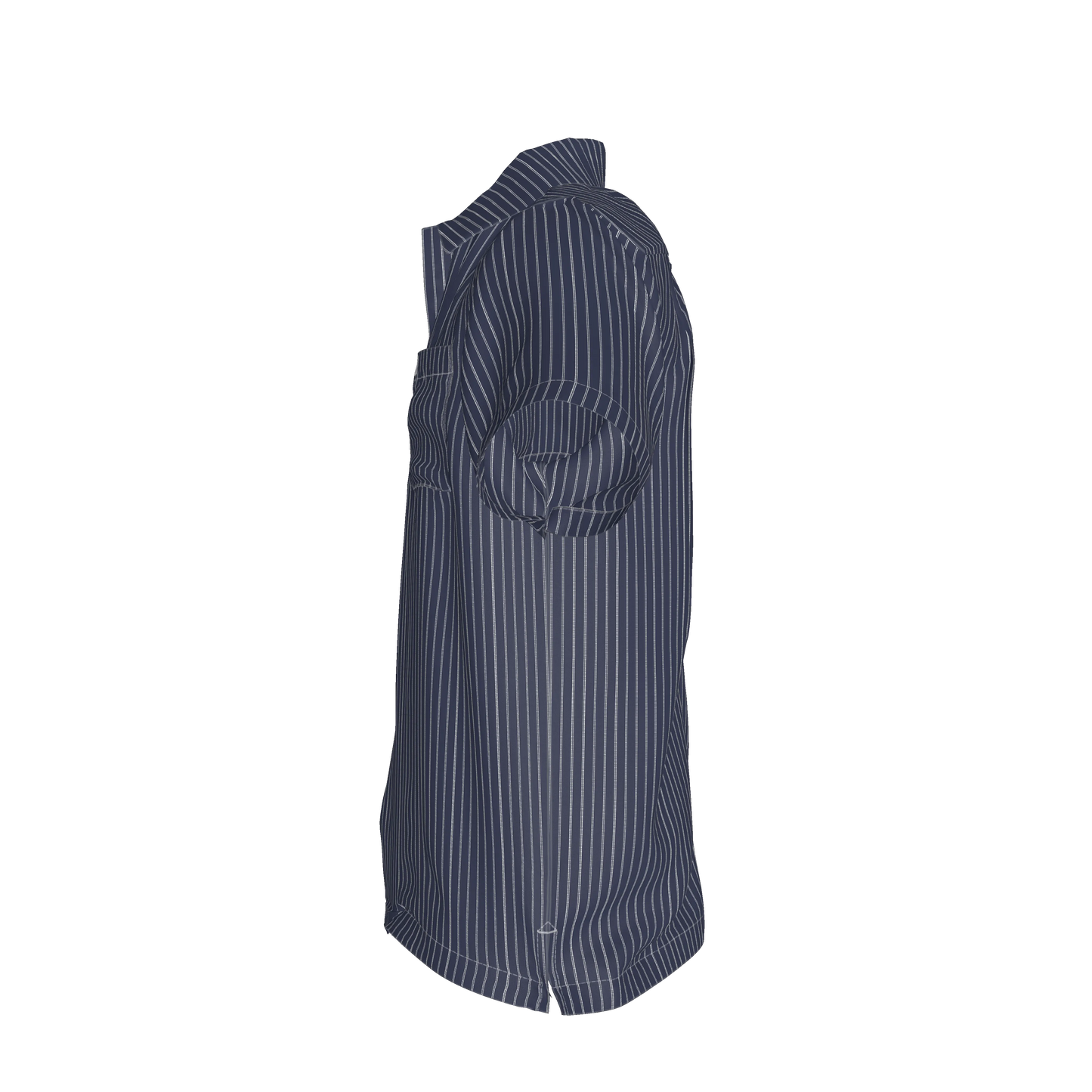 White on Dk Blue Short Sleeve Men’s Shirt with Collar