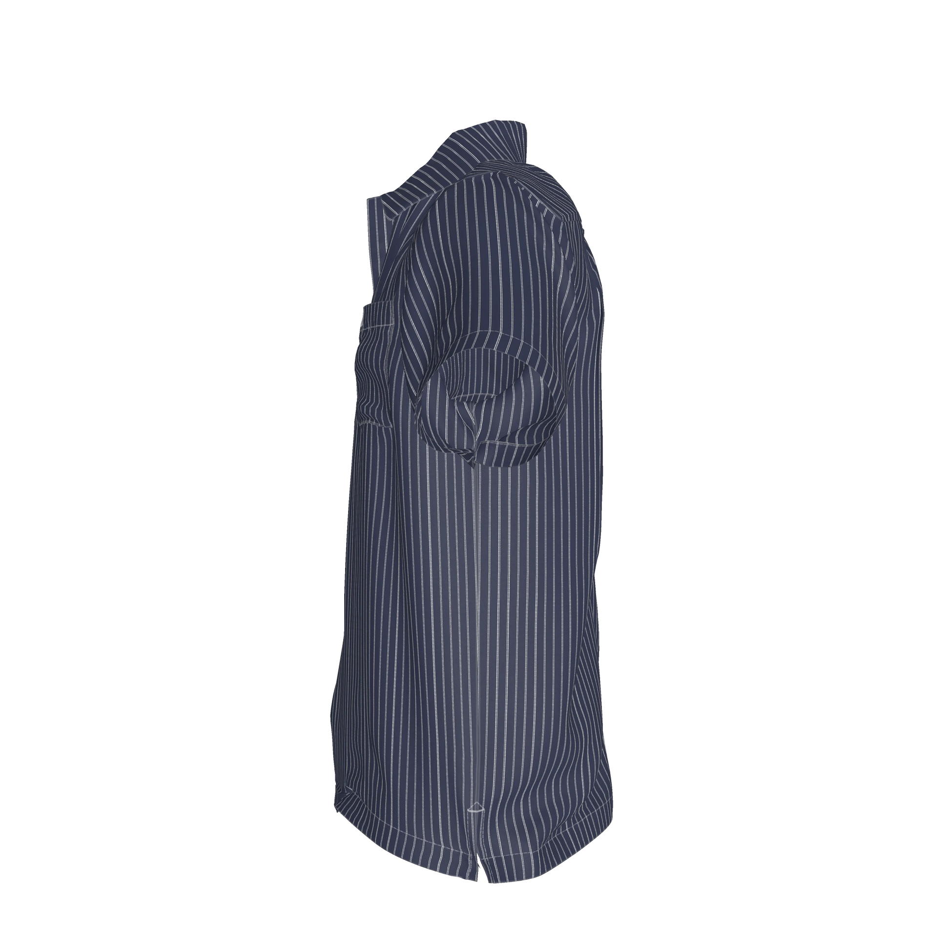 White on Dk Blue Short Sleeve Men’s Shirt with Collar