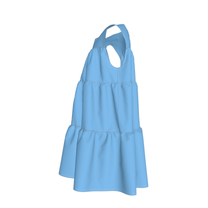 Ruffle Dress without Lining in Pima Cotton Poplin