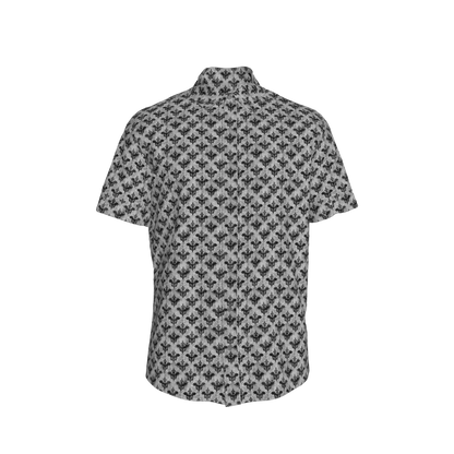 Bat Damask Short Sleeve Casual Shirt