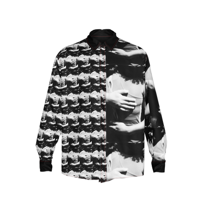 abrazos infinitos button up oversized shirt
