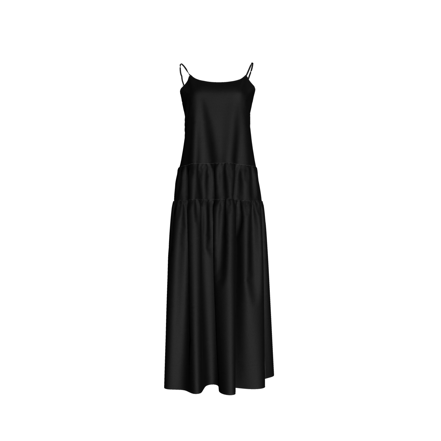 The Exponential Maxi Dress in Pure Black Ecovero Viscose Crepe