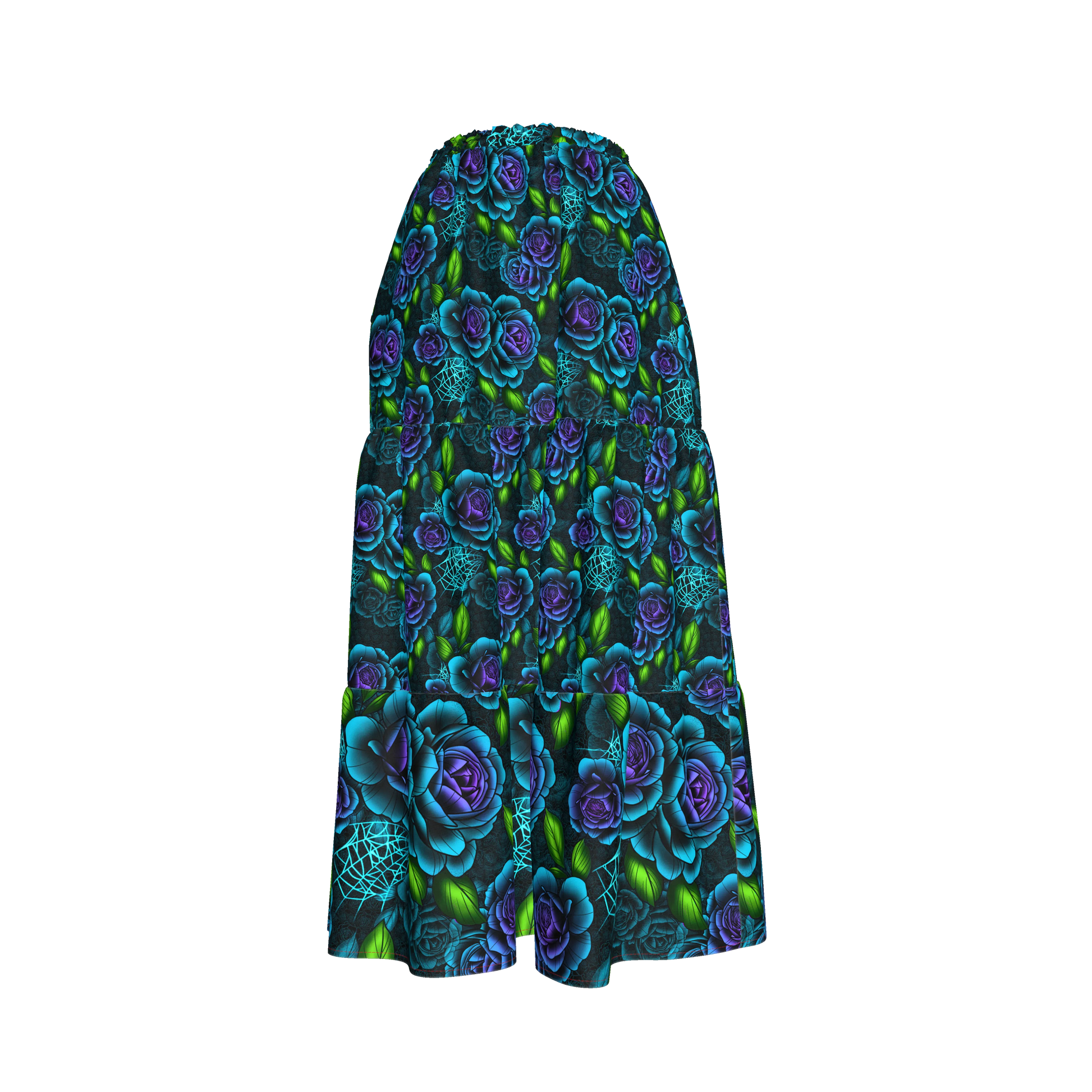 Blue Rose Tiered Skirt
