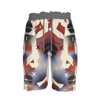 Jersey Basketball Shorts in Visionary Digital Print Cotton Fleece