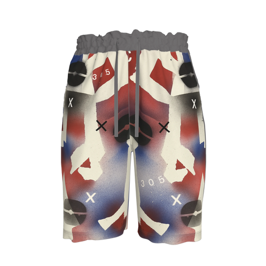 Jersey Basketball Shorts in Visionary Digital Print Cotton Fleece