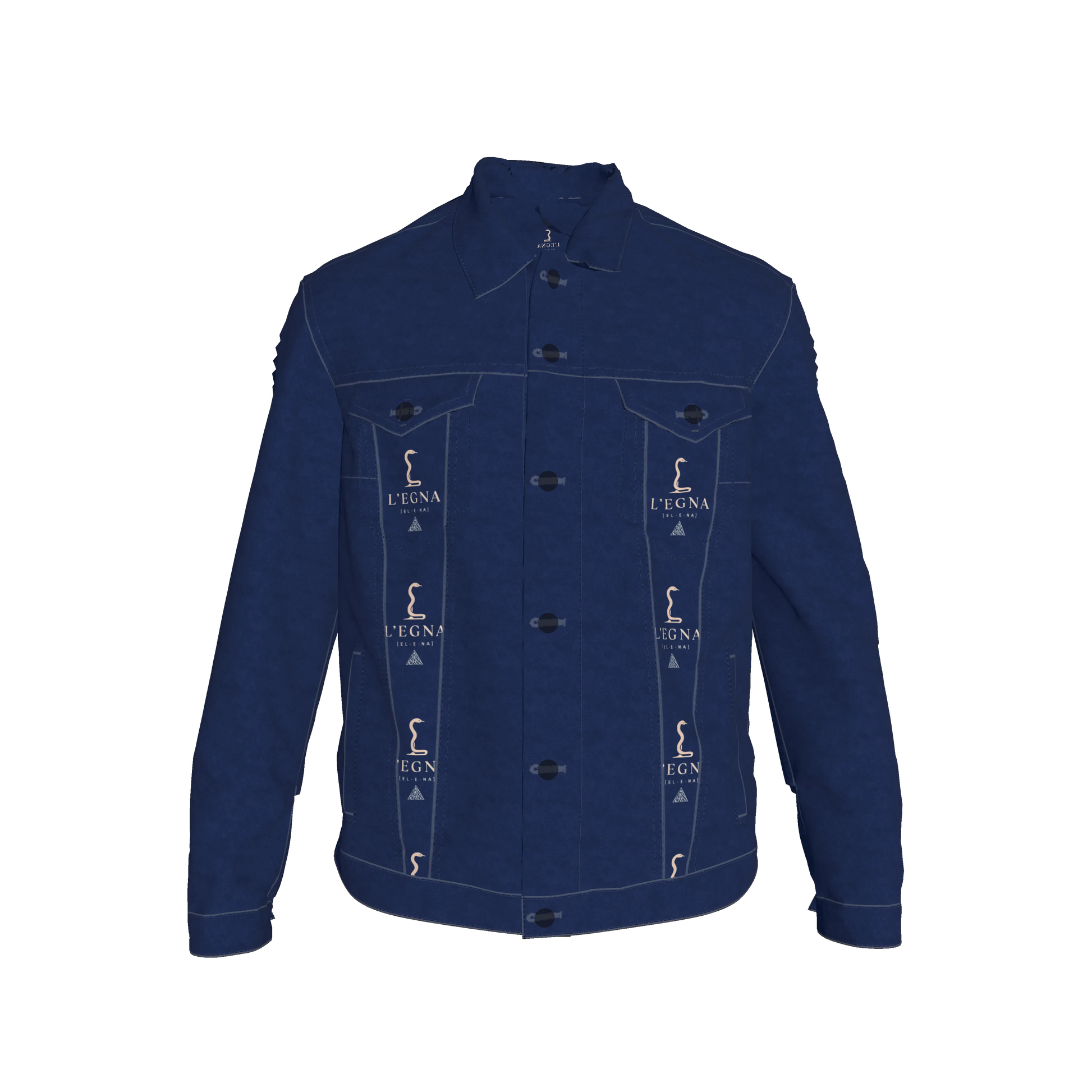 L'EGNA RISING 'BLUE-BLOOD' Jean Jacket (ALL OVER PRINT)