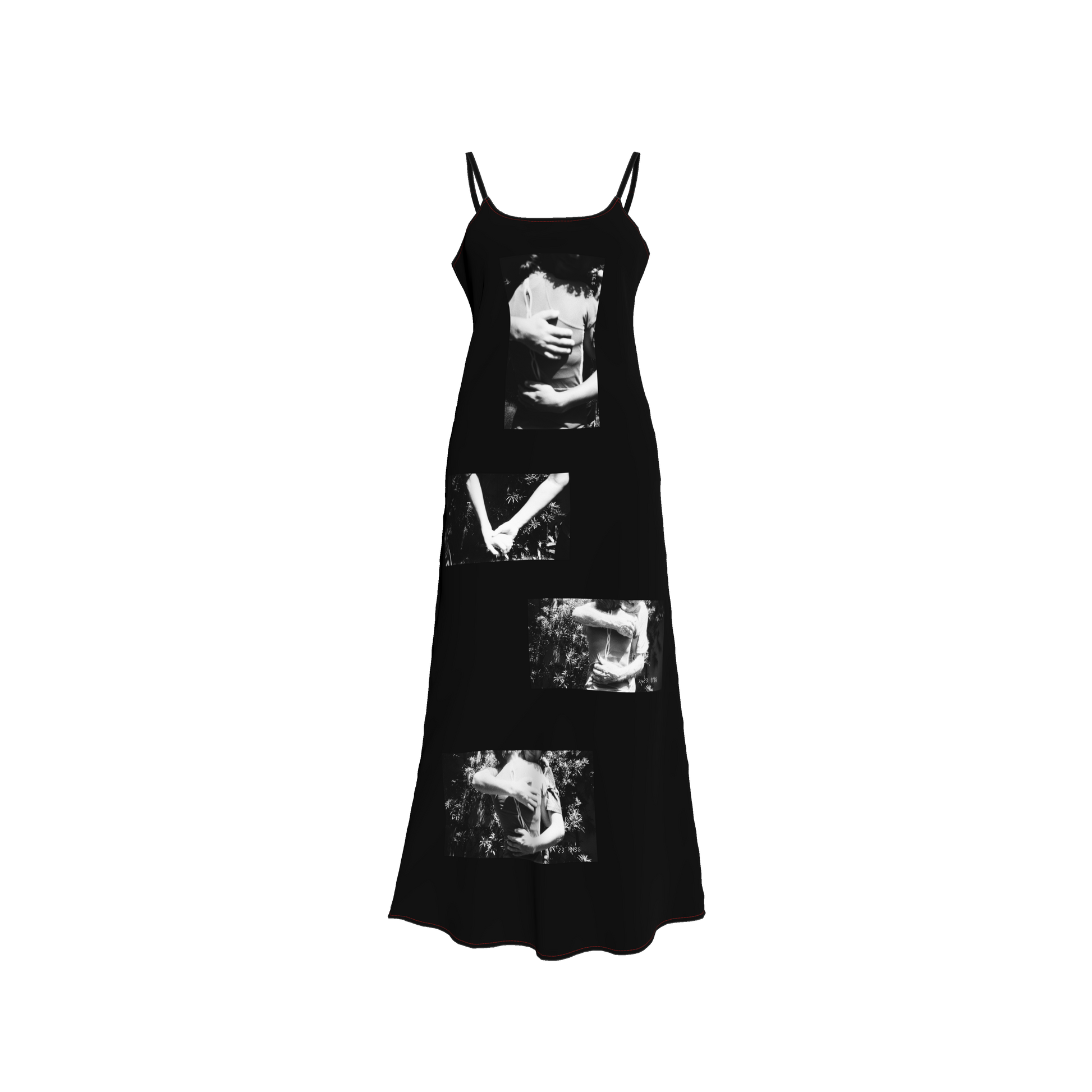 abrazos slip dress in black