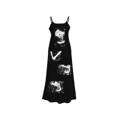 abrazos slip dress in black