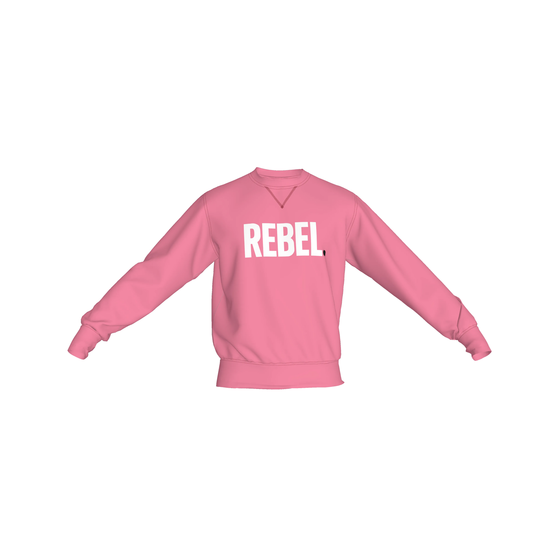 The 'Eddie Roche' Pink White Text Crew Neck Sweatshirt