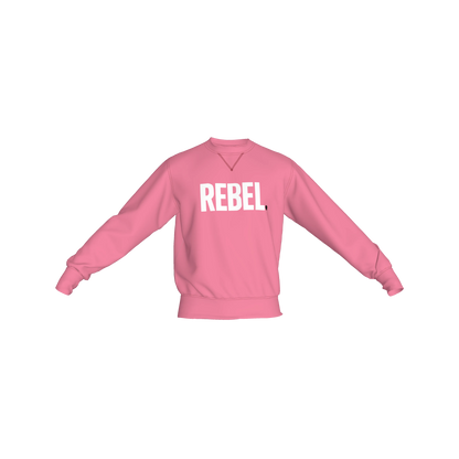 The 'Eddie Roche' Pink White Text Crew Neck Sweatshirt
