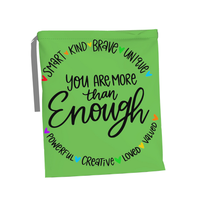 Drawstring Bag in Pima Cotton Poplin – 'You Are More Than Enough'