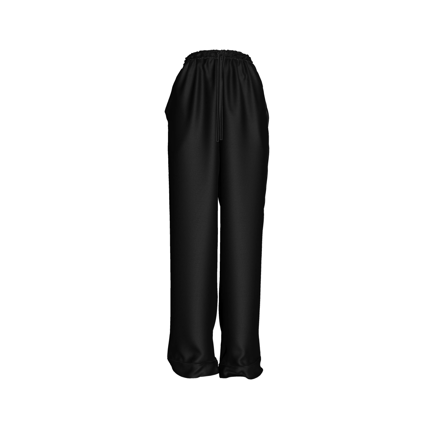 Draw String Pajama Pant in Pure Black Ecovero Viscose Crepe