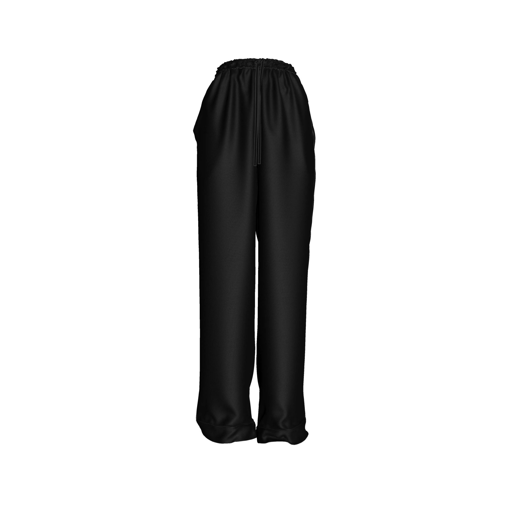 Draw String Pajama Pant in Pure Black Ecovero Viscose Crepe