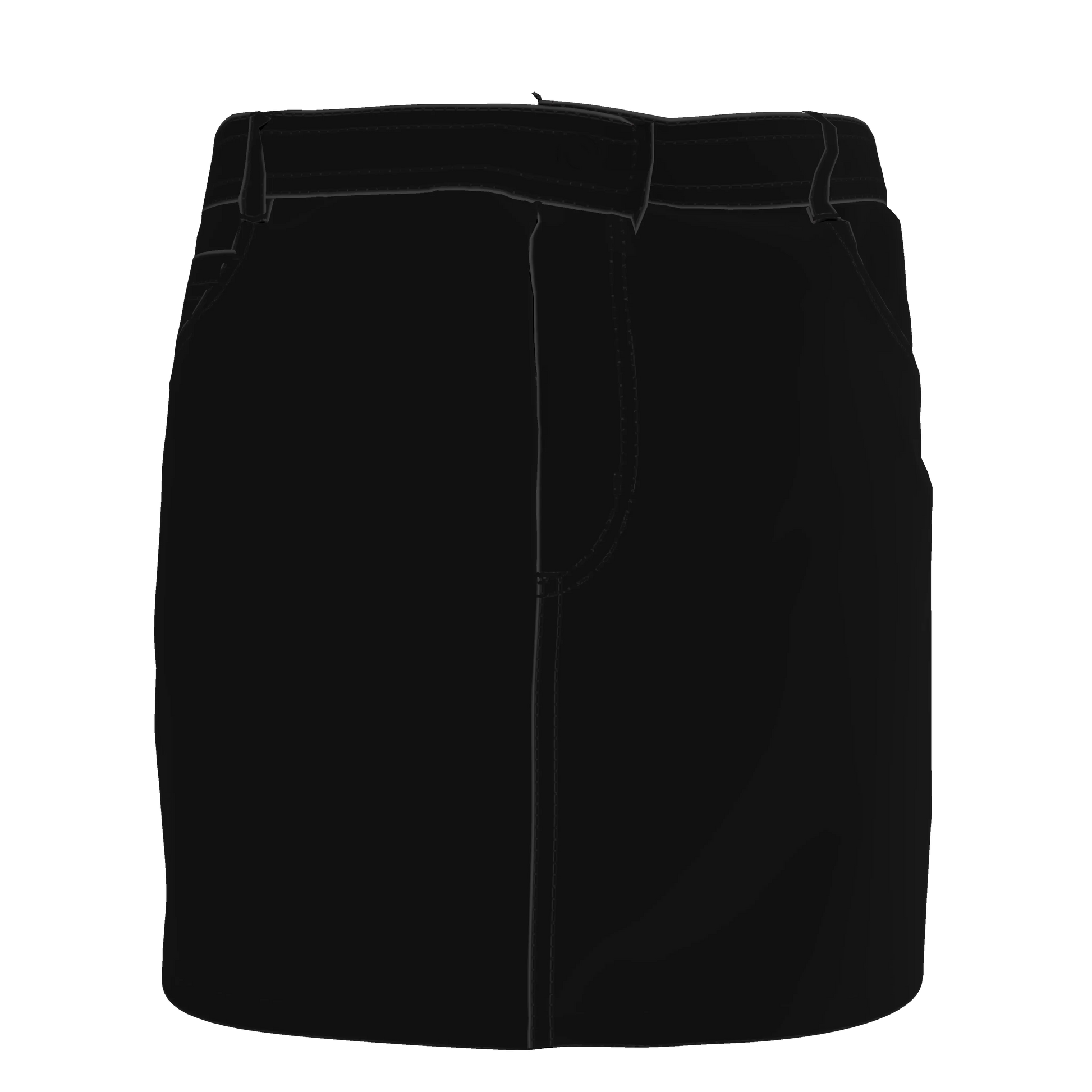 Denim Mini Skirt in Pure Black Heavy Stretch Cotton Twill